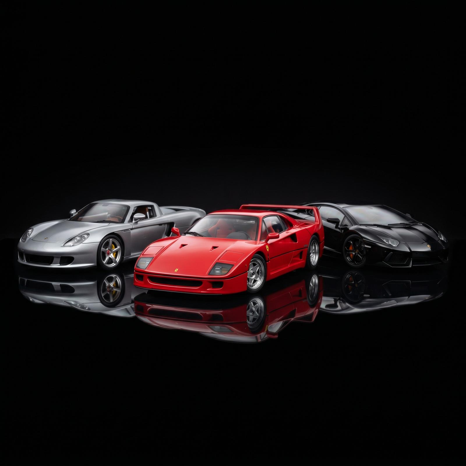 新作ダイキャストミニカー — Porsche、Lamborghini、Ferrari のスケールモデル