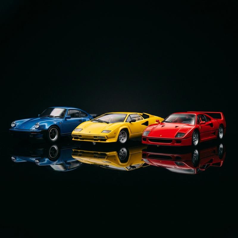 New diecast model cars — Porsche, Lamborghini, Ferrari scale models