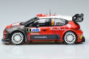 Citroen C3 WRC #9 S. Lefebvre / G. Moreau Tour de Corse 2017 Norev 1:18 181633 メタル - 画像 3/6