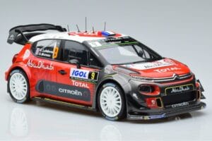 Citroen C3 WRC #9 S. Lefebvre / G. Moreau Tour de Corse 2017 Norev 1:18 181633 メタル - 画像 4/6