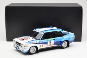 Fiat 131 Abarth #5 Team Fiat Works Rally Portugal 1980 Kyosho 1:18 08376A メタル - 画像 8/8
