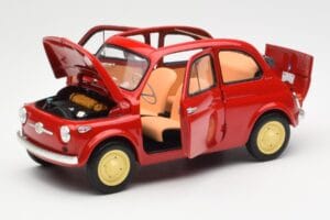 Fiat Nuova 500 コーラル レッド Kyosho 1:18 08966R メタル - 画像 2/8