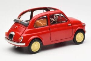 Fiat Nuova 500 コーラル レッド Kyosho 1:18 08966R メタル - 画像 3/8