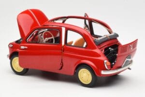 Fiat Nuova 500 コーラル レッド Kyosho 1:18 08966R メタル - 画像 5/8