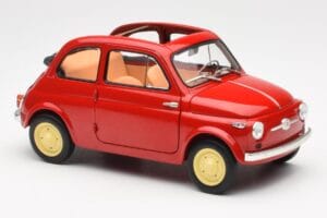 Fiat Nuova 500 コーラル レッド Kyosho 1:18 08966R メタル - 画像 6/8