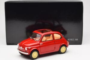 Fiat Nuova 500 コーラル レッド Kyosho 1:18 08966R メタル - 画像 8/8