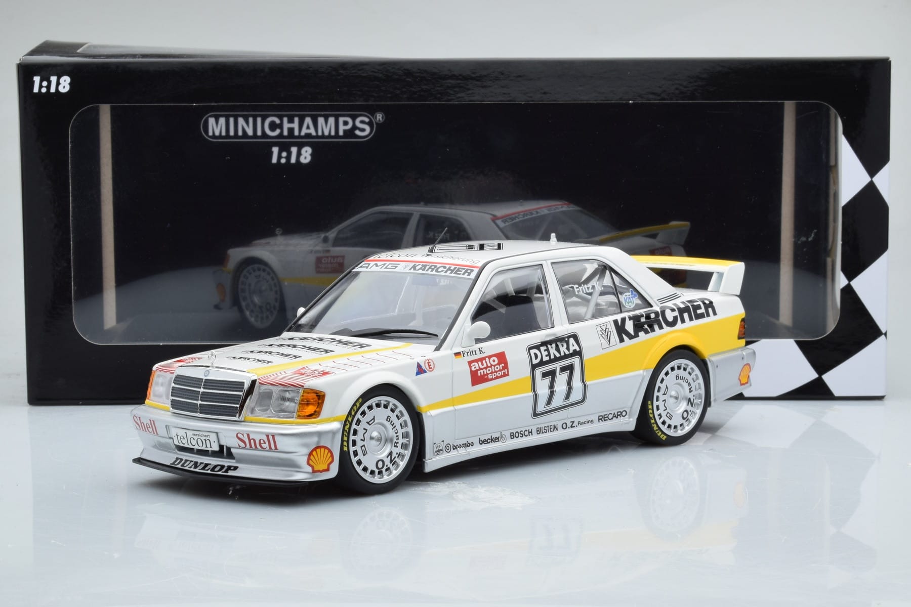 Mercedes 190E 2.5-16 W201 EVO 1 Karcher #77 F. Kreutzpointer Team AMG-Mercedes DTM 1990 Minichamps 1:18 155903677 メタル - 画像 6/6