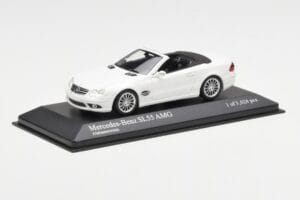 Mercedes SL 55 AMG R230 ホワイト Minichamps 1:43 400036170 メタル - 画像 2/4