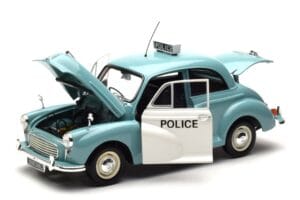 Morris Minor ポリス ブルー & ホワイト Minichamps 1:18 150137090 メタル - 画像 2/8