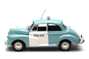 Morris Minor ポリス ブルー & ホワイト Minichamps 1:18 150137090 メタル - 画像 4/8