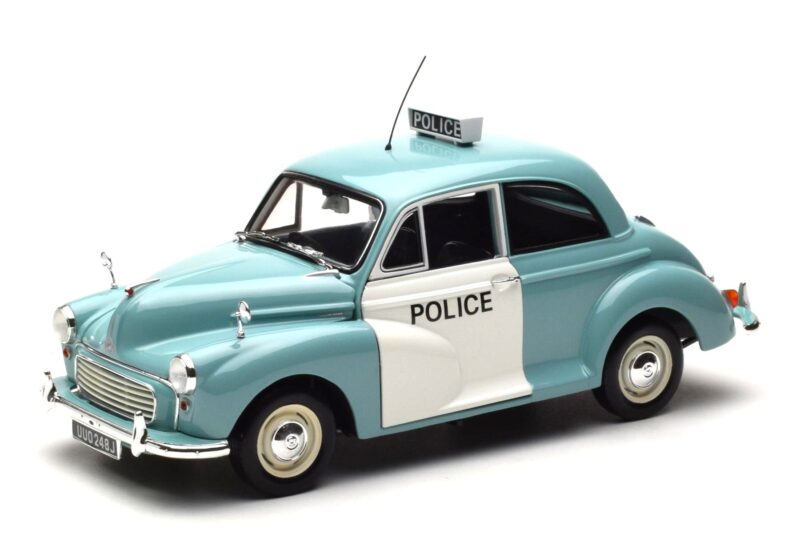 Morris Minor ポリス ブルー & ホワイト Minichamps 1:18