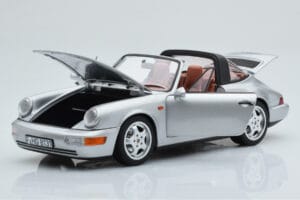 Porsche 911 964 Carrera 4 Targa ポーラーシルバー Norev 1:18 187342 メタル - 画像 2/9