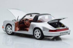 Porsche 911 964 Carrera 4 Targa ポーラーシルバー Norev 1:18 187342 メタル - 画像 3/9