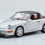 Porsche 911 964 Carrera 4 Targa ポーラーシルバー Norev 1:18 - image 4 of 9