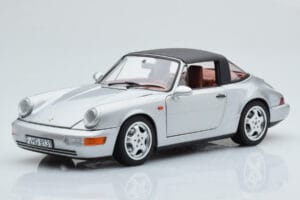 Porsche 911 964 Carrera 4 Targa ポーラーシルバー Norev 1:18 187342 メタル - 画像 4/9
