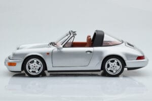 Porsche 911 964 Carrera 4 Targa ポーラーシルバー Norev 1:18 187342 メタル - 画像 6/9