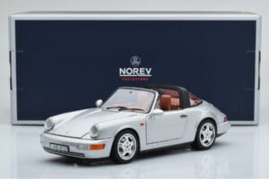 Porsche 911 964 Carrera 4 Targa ポーラーシルバー Norev 1:18 187342 メタル - 画像 9/9