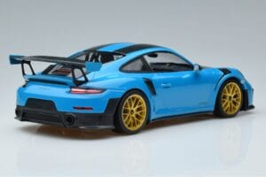 Porsche 911 991.2 GT3 RS Weissach Package マイアミブルー ゴールドホイール Minichamps 1:18 153068310 メタル - 画像 2/6