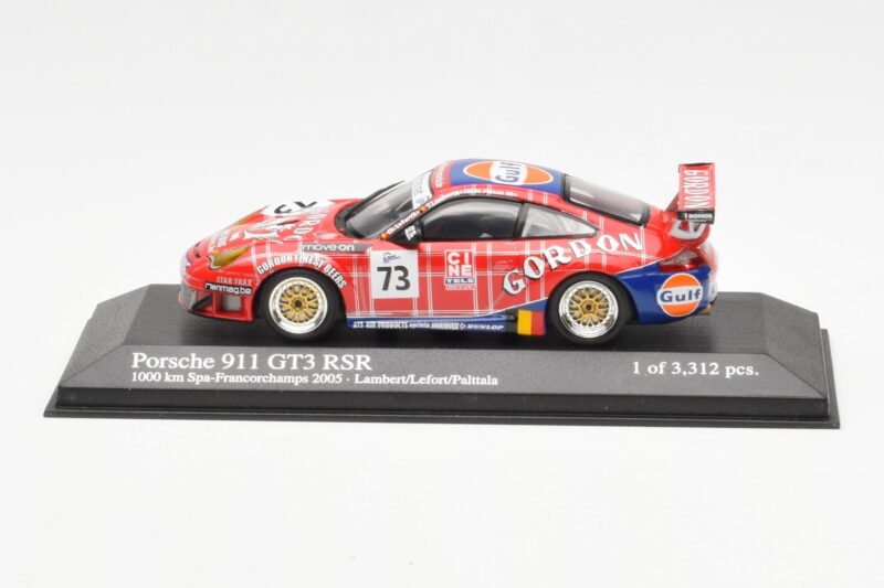 Porsche 911 996 GT3 RSR Gulf #73 Lambert / Lefort / Palttala 1000km Spa 2005 Minichamps 1:43