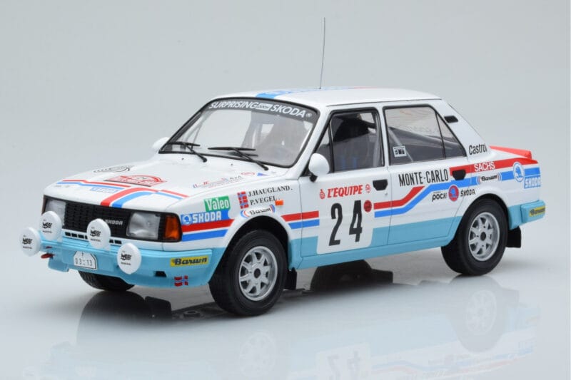 Skoda 130 L Night Version #24 J. Augland Rally Monte Carlo 1987 IXO 1:18
