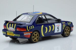 Subaru Impreza 555 #5 C. Sainz / L. Moya Tour de Corse 1995 IXO 1:18 18RMC063A メタル - 画像 2/6