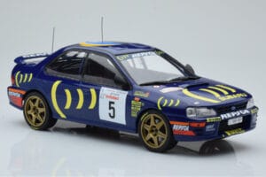 Subaru Impreza 555 #5 C. Sainz / L. Moya Tour de Corse 1995 IXO 1:18 18RMC063A メタル - 画像 4/6