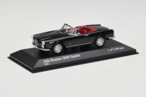 Alfa Romeo 2600 Spider ブラック Minichamps 1:43 400120630 メタル - 画像 2/4