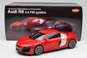 Audi R8 V10 ブリリアントレッド Kyosho 1:18 09216RR メタル - 画像 8/8
