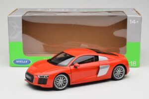Audi R8 V10 レッド Welly 1:18 18052W メタル - 画像 8/8