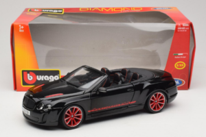 Bentley Continental Supersports ISR カブリオレ ブラック レッドホイール Bburago 1:18 18-11035 メタル - 画像 8/8