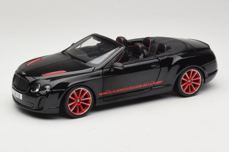 Bentley Continental Supersports ISR カブリオレ ブラック レッドホイール Bburago 1:18 18-11035 メタル