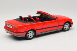 BMW 325i E36 カブリオレ レッド Maisto 1:18 50229 メタル - 画像 3/8