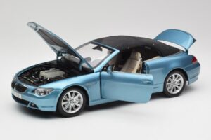 BMW 6 E64 カブリオレ ライトブルー Kyosho 1:18 80430153440 メタル - 画像 2/8