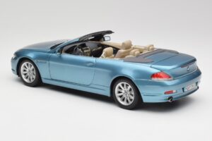 BMW 6 E64 カブリオレ ライトブルー Kyosho 1:18 80430153440 メタル - 画像 7/8