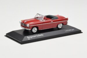 Borgward Isabella カブリオレ レッド Minichamps 1:43 400096060 メタル - 画像 2/4