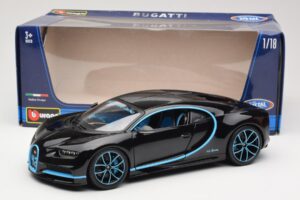 Bugatti Chiron ブラック & ブルー Bburago 1:18 18-11040BK メタル - 画像 8/8