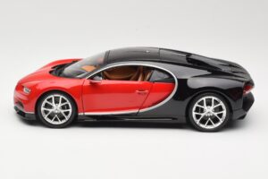 Bugatti Chiron ブラック & レッド Bburago 1:18 18-11040 メタル - 画像 4/8