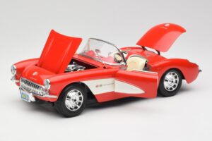 Chevrolet Corvette C1 ロードスター レッド Bburago 1:18 3024 メタル - 画像 2/8