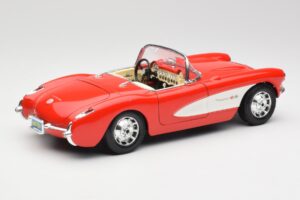 Chevrolet Corvette C1 ロードスター レッド Bburago 1:18 3024 メタル - 画像 3/8