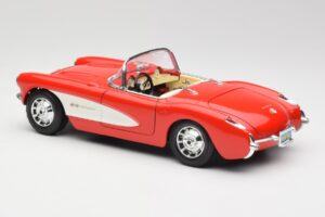 Chevrolet Corvette C1 ロードスター レッド Bburago 1:18 3024 メタル - 画像 7/8