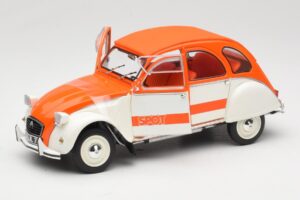 Citroen 2CV Spot オレンジ & ホワイト Solido 1:18 421183600 メタル - 画像 2/8