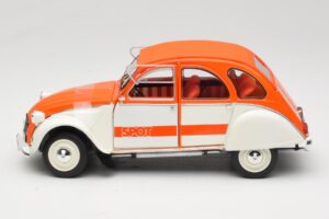 Citroen 2CV Spot オレンジ & ホワイト Solido 1:18 421183600 メタル - 画像 4/8