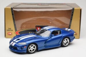 Dodge Viper GTS SR II ブルー ホワイトストライプ Bburago 1:18 3330 メタル - 画像 8/8