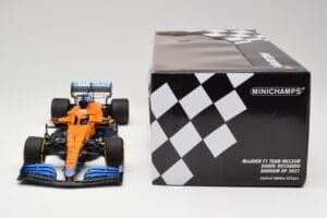 McLaren MCL35M #3 D. Ricciardo Bahrain GP 2021 Minichamps 1:18 530211803 メタル - 画像 6/7