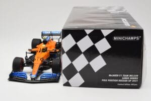 McLaren MCL35M #4 L. Norris Pole Position Russian GP 2021 Minichamps 1:18 530213404 メタル - 画像 6/7