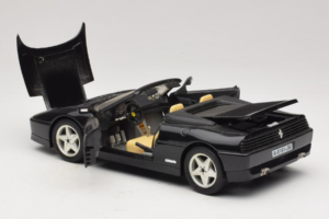 Ferrari 348 Spider ブラック シルバーホイール付き Mira 1:18 6918 メタル - 画像 5/8