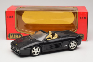 Ferrari 348 Spider ブラック シルバーホイール付き Mira 1:18 6918 メタル - 画像 8/8