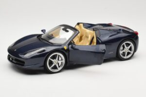 Ferrari 458 Italia Spider Dark Blue Metallic Hot Wheels 1:18 X5529 メタル - 画像 2/8