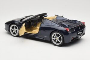 Ferrari 458 Italia Spider Dark Blue Metallic Hot Wheels 1:18 X5529 メタル - 画像 5/8