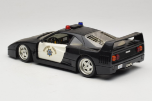 Ferrari F40 Highway Patrol ブラック ホワイト Bburago 1:18 3022-H1 メタル - 画像 7/8
